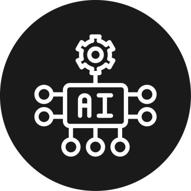 AI Araç Çizgisi Çemberi BG Simgesi, Basit Tasarımlı Vektör Resimleri