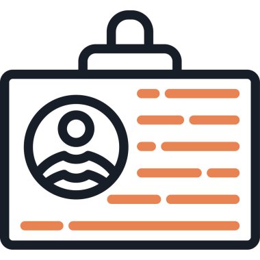 Kişi Kartı Çizgisi Simgesi, Basit Tasarımlı Vektör ResmiComment