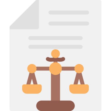 Yasal Belge Düz Simgesi, Basit Tasarımlı Vektör İllüstrasyonu