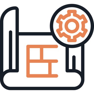 Endüstriyel Tasarım Çizgisi Simgesi, Basit Tasarımlı Vektör İllüzyonu