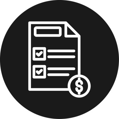 Bütçe Planlama Çizgisi Çemberi BG Simgesi, Basit Tasarımlı Vektör Resimleri