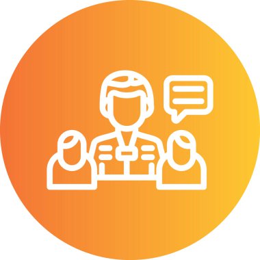 Röportaj Hazırlama Satırı Gradyan Çemberi Simgesi, Basit Tasarımlı Vektör Resimleri