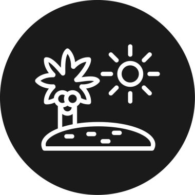 Yaz Seyahat Çizgisi Çemberi BG Simgesi, Basit Tasarımlı Vektör Resimleri