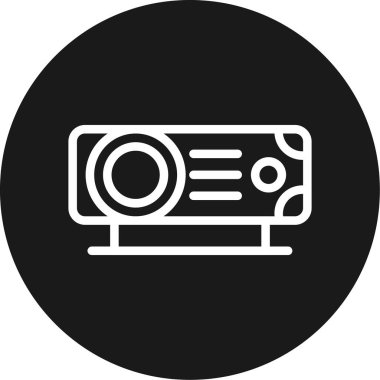 Projektör Çizgisi Çemberi BG Simgesi, Basit Tasarımlı Vektör Resimleri