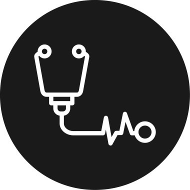 Kalp Mırıltı Hattı Çemberi BG Simgesi, Basit Tasarımlı Vektör İllüstrasyonu