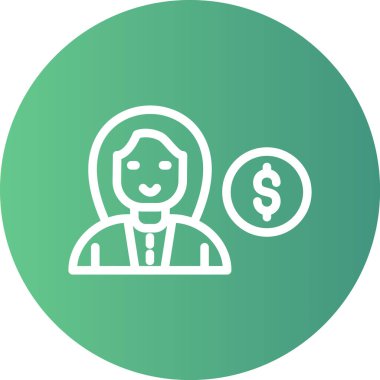 Öğretmenin Para Çizgisi Gradyan Çemberi Simgesi, Basit Tasarımlı Vektör Resimleri