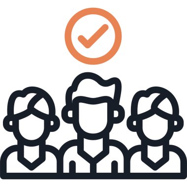 Takım Atölye Çizgisi Simgesi, Basit Tasarımlı Vektör İllüstrasyonu