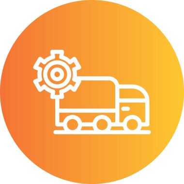 Lojistik Filo Hattı Gradyan Çemberi Simgesi, Basit Tasarımlı Vektör Resimleri