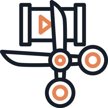 Makas Satırı Düzenleme Simgesi, Basit Tasarımla Vektör Resimleri