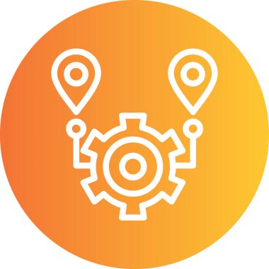 Lojistik İyimserleştirme Çizgisi Gradyan Çember Simgesi, Basit Tasarımlı Vektör Resimleri