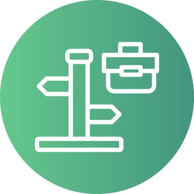 Kariyer Yolu Gradyan Çemberi Simgesi, Basit Tasarımlı Vektör İllüstrasyonu