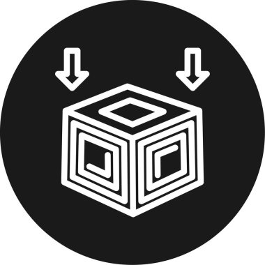 Lojistik Paketleme Çizgisi Çemberi BG Simgesi, Basit Tasarımlı Vektör Resimleri