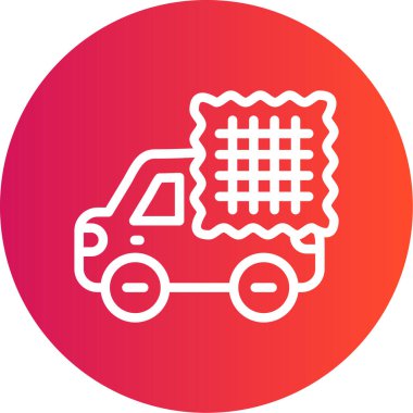 Mikrofiber pıhtı çizgisi olan araba Gradyan Çember Simgesi, Basit Tasarımlı Vektör Resimleri