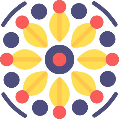 Mandala Düz Simgesi, Basit Tasarımlı Vektör Resimleri