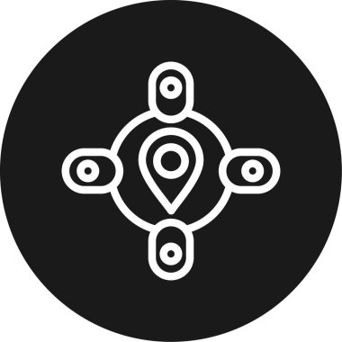 Tedarik Zinciri Veri Hattı Çemberi BG Simgesi, Basit Tasarımlı Vektör Resimleri