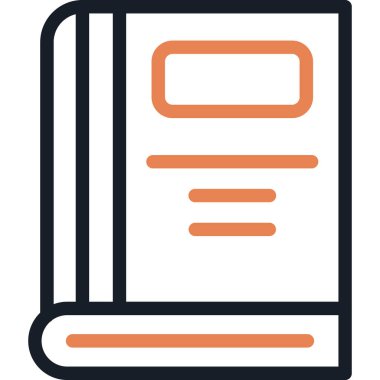 Ders Kitapları Satırı Simgesi, Basit Tasarımlı Vektör İllüstrasyonu