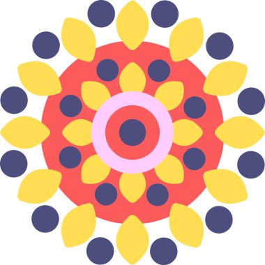 Mandala Düz Simgesi, Basit Tasarımlı Vektör Resimleri