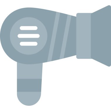 Otel Saç Kurutma Makinesi Düz Simgesi, Basit Tasarımlı Vektör Resimleri