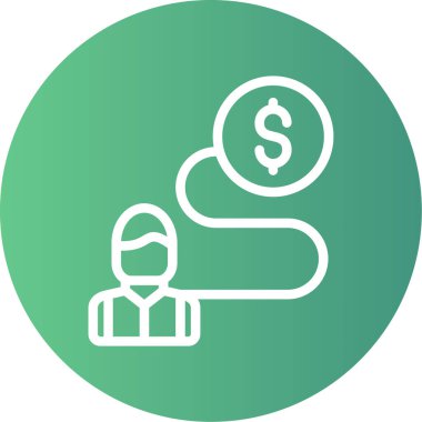 Gol Para Çizgisi Gradyan Çemberi Simgesi, Basit Tasarımlı Vektör Resimleri