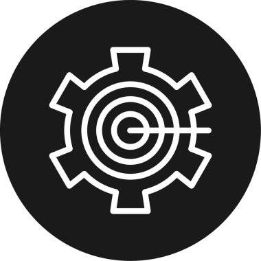 Hedef Ayarlama Satırı Çemberi BG Simgesi, Basit Tasarımlı Vektör Resimleri