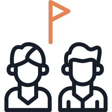 Takım Meydan Okuma Satırı Simgesi, Basit Tasarımlı Vektör İllüstrasyonu