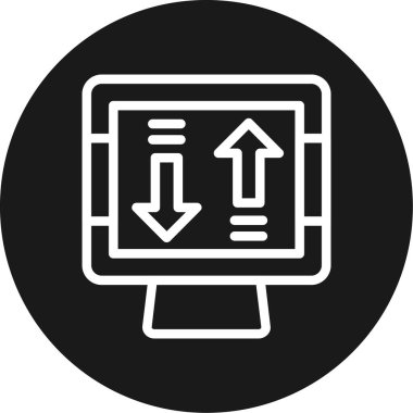 Trafik Operasyonları Çizgisi Çemberi BG Simgesi, Basit Tasarımlı Vektör Resimleri