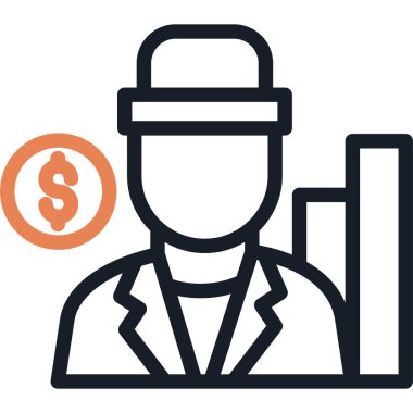 Müşteri Analizi Çizgisi Simgesi, Basit Tasarımlı Vektör İllüstrasyonu