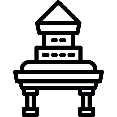 Pagoda Satır Simgesi, Basit Tasarımlı Vektör İllüstrasyonu