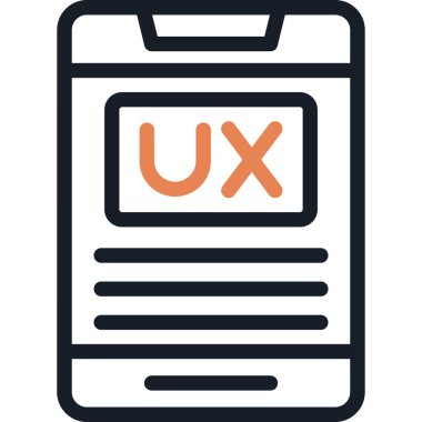Kullanıcı Deneyimi (UX) Satır Simgesi, Basit Tasarımlı Vektör Resimleri