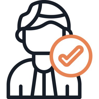 Avukat Satırı Simgesi, Basit Tasarımlı Vektör Resimleri