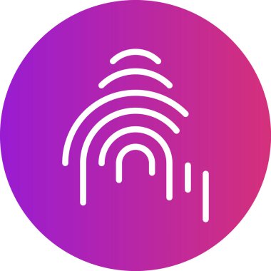 Dijital Kimlik Çizgisi Gradyan Çemberi Simgesi, Basit Tasarımlı Vektör Resimleri