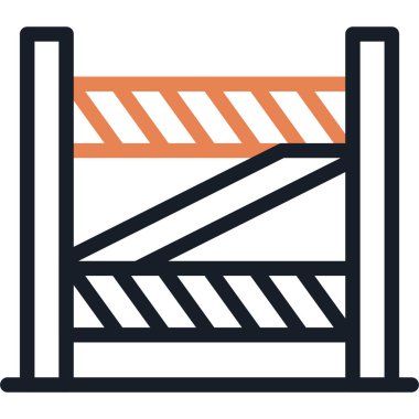 Olay Yeri Bant Çizgisi Simgesi, Basit Tasarımlı Vektör İllüstrasyonu