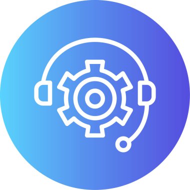 IT Destek Çizgisi Gradyan Çemberi Simgesi, Basit Tasarımlı Vektör Resimleri