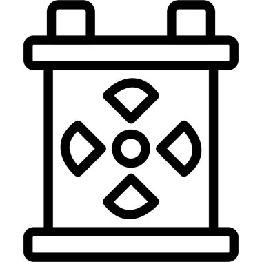 Nükleer Atık Düz Simgesi, Basit Tasarımlı Vektör İllüzyonu