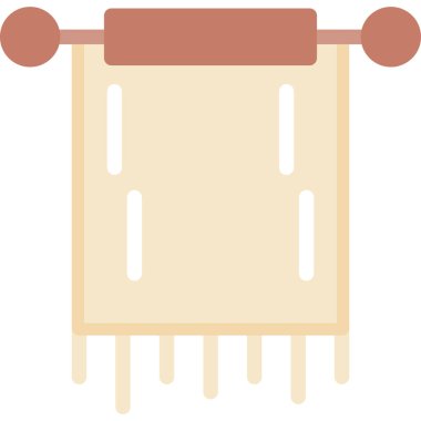 Yatak odası duvar halısı düz simge, basit tasarımı olan vektör illüstrasyonu