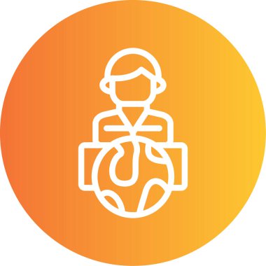 Haber Masası Çizgisi Gradyan Çemberi Simgesi, Basit Tasarımlı Vektör Resimleri