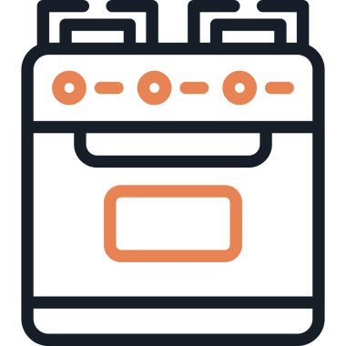 Gaz Fırını Hattı Simgesi, Basit Tasarımlı Vektör Resimleri