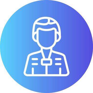 Patron Satırı Gradyan Çemberi Simgesi, Basit Tasarımlı Vektör İllüzyonu