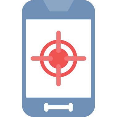 Mobil Hedef Düz Simge, Basit Tasarımlı Vektör Resimleri
