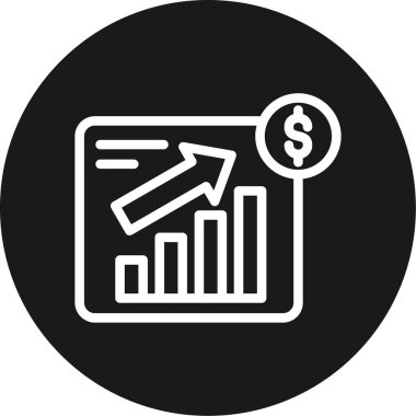 Finansal Rapor Çizgisi Çemberi BG Simgesi, Basit Tasarımlı Vektör Resimleri