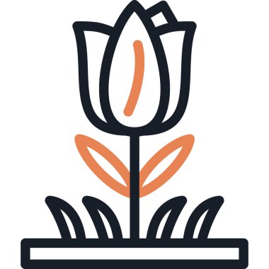 Lale Satırı Simgesi, Basit Tasarımlı Vektör Resimleri