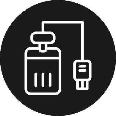 Harici Hard Drive Line Circle BG Simgesi, Basit Tasarımlı Vektör Resimleri