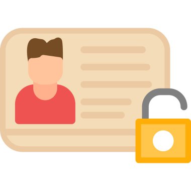 Kimlik Koruma Planı Düz Simge, Basit Tasarımlı Vektör Resimleri