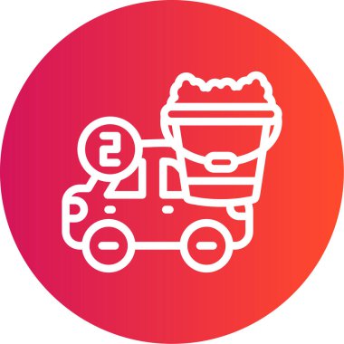 İki Kovalı Yıkama Hattı Gradyan Çemberi Simgesi, Basit Tasarımlı Vektör Çizimi