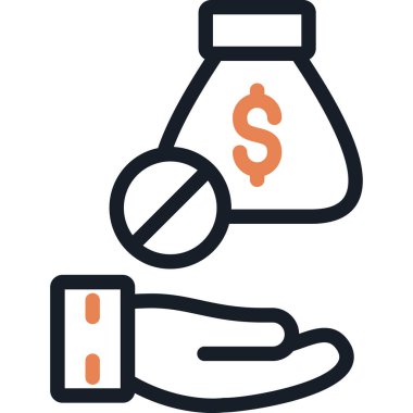 Yozlaşma Çizgisi Simge Ögesi, Basit Tasarımlı Vektör İllüstrasyonu