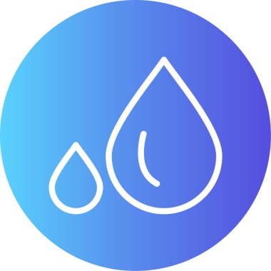 Su Damlası Çizgisi Gradyan Çemberi Simgesi, Basit Tasarımlı Vektör Resimleri