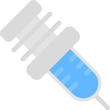 Hastane Enjeksiyonu Düz Simgesi, Basit Tasarımlı Vektör İllüstrasyonu