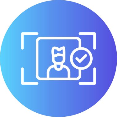 Kimlik Erişim Satırı Gradyan Çemberi Simgesi, Basit Tasarımlı Vektör Resimleri