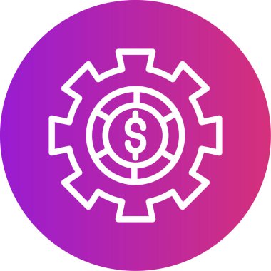 Para Yönetimi Çizgisi Gradyan Çemberi Simgesi, Basit Tasarımlı Vektör Resimleri