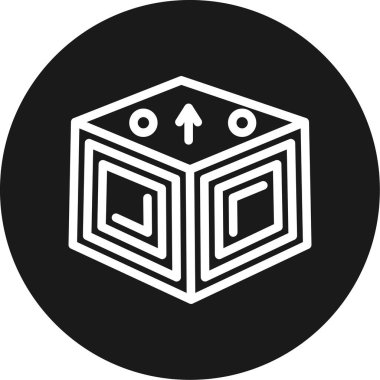 Posta Kutusu Çizgisi Çemberi BG Simgesi, Basit Tasarımlı Vektör Resimleri